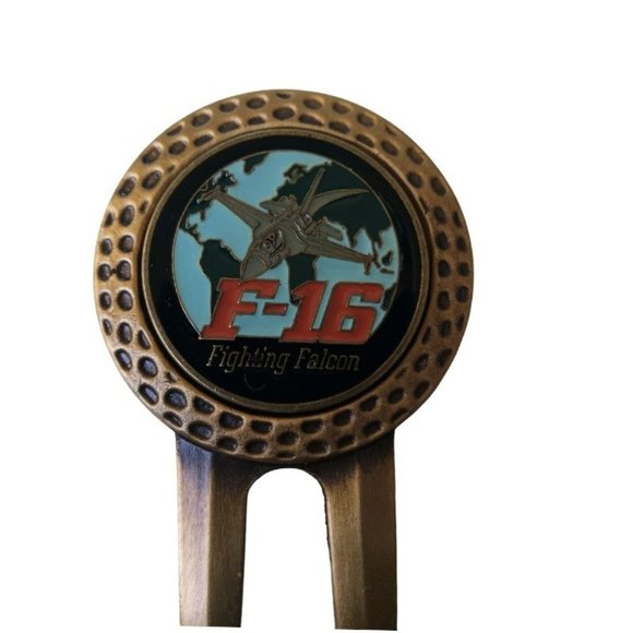 F-16 Fighting Falcons Golf Divot Tool And Ball Marker USAF Air Force Divot Tool - Picture 4 of 6